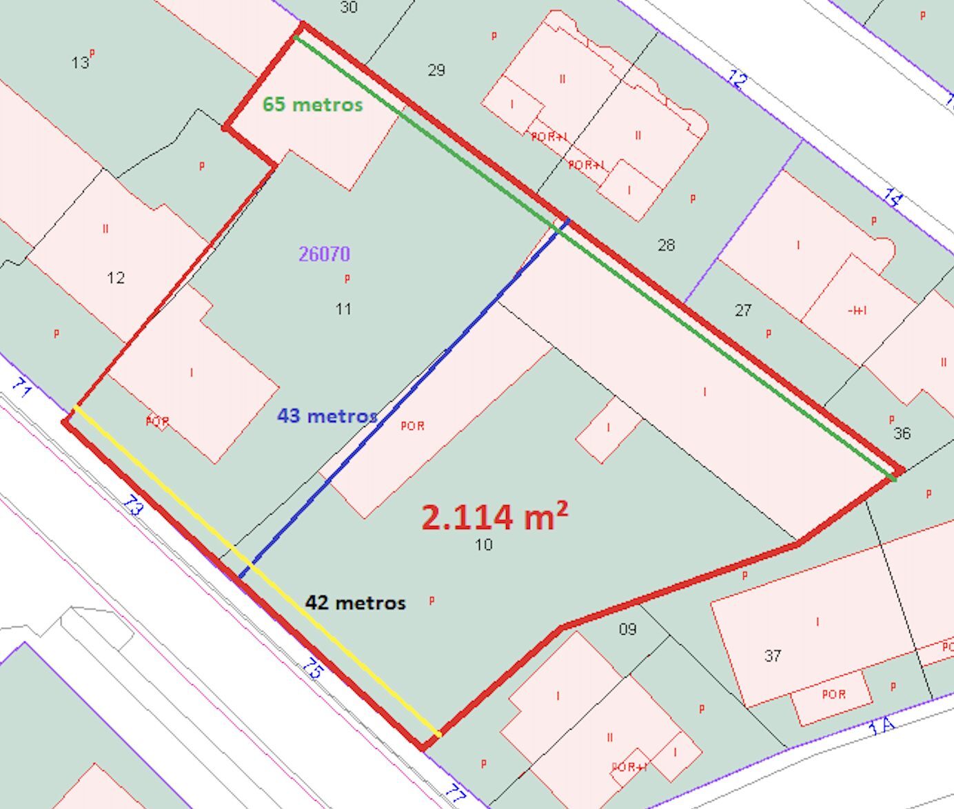 Solar Urbano para 6 viviendas unifamiliares