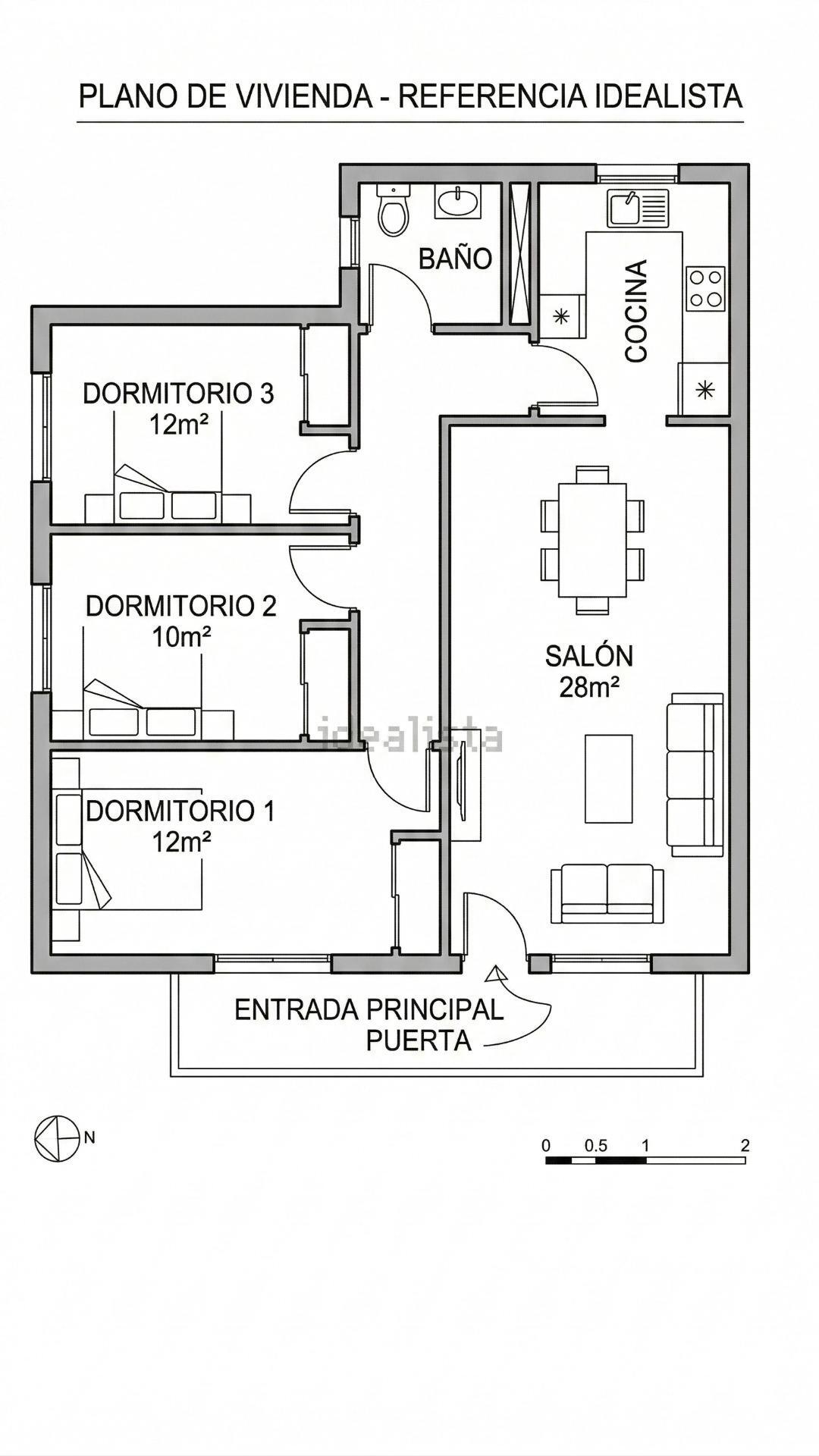 Piso de 3 habitaciones en Gamarra